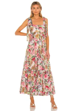 Zimmermann Mae Tie Shoulder Dress Rose Floral Size 16 for rent on The Volte - image 1