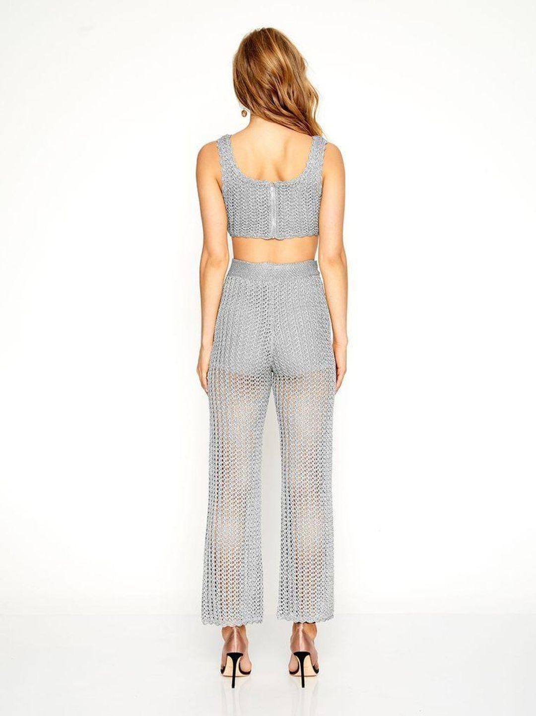 Alice McCall Cosmic Top & Beautiful and Dangerous Pants Silver Size 8 for rent on The Volte - main image