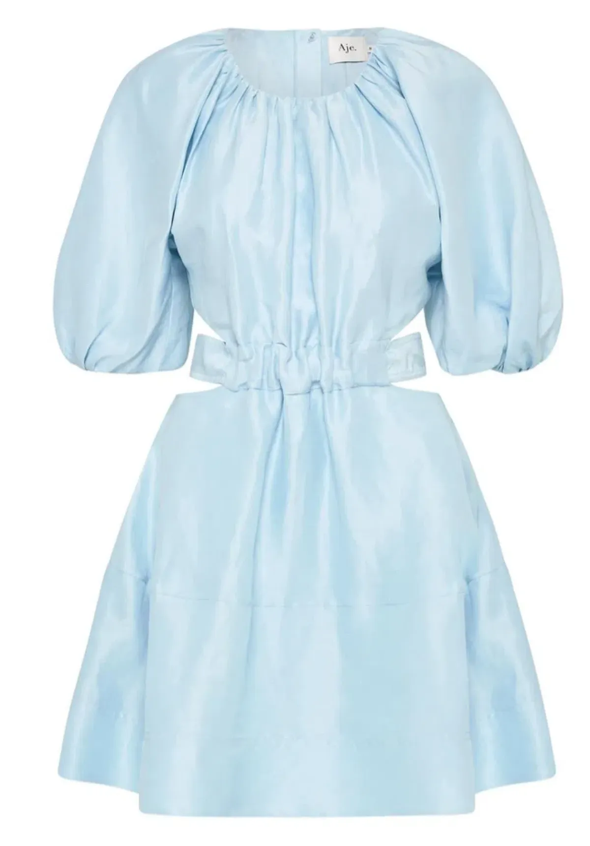 Aje Psychedelia Cut Out Mini Dress Pale Blue Size 4 - Image 5