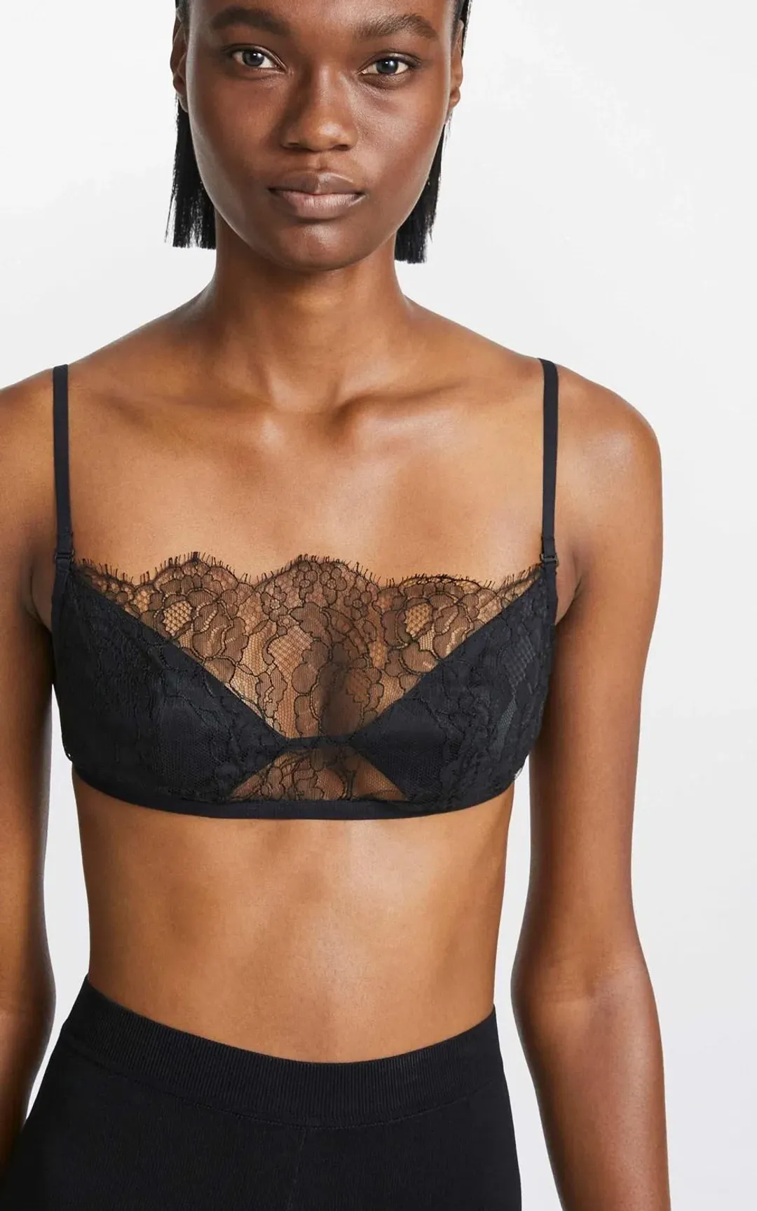 Dion Lee Trace Lace Bandeau Top Black Size 8 for rent on The Volte - main image