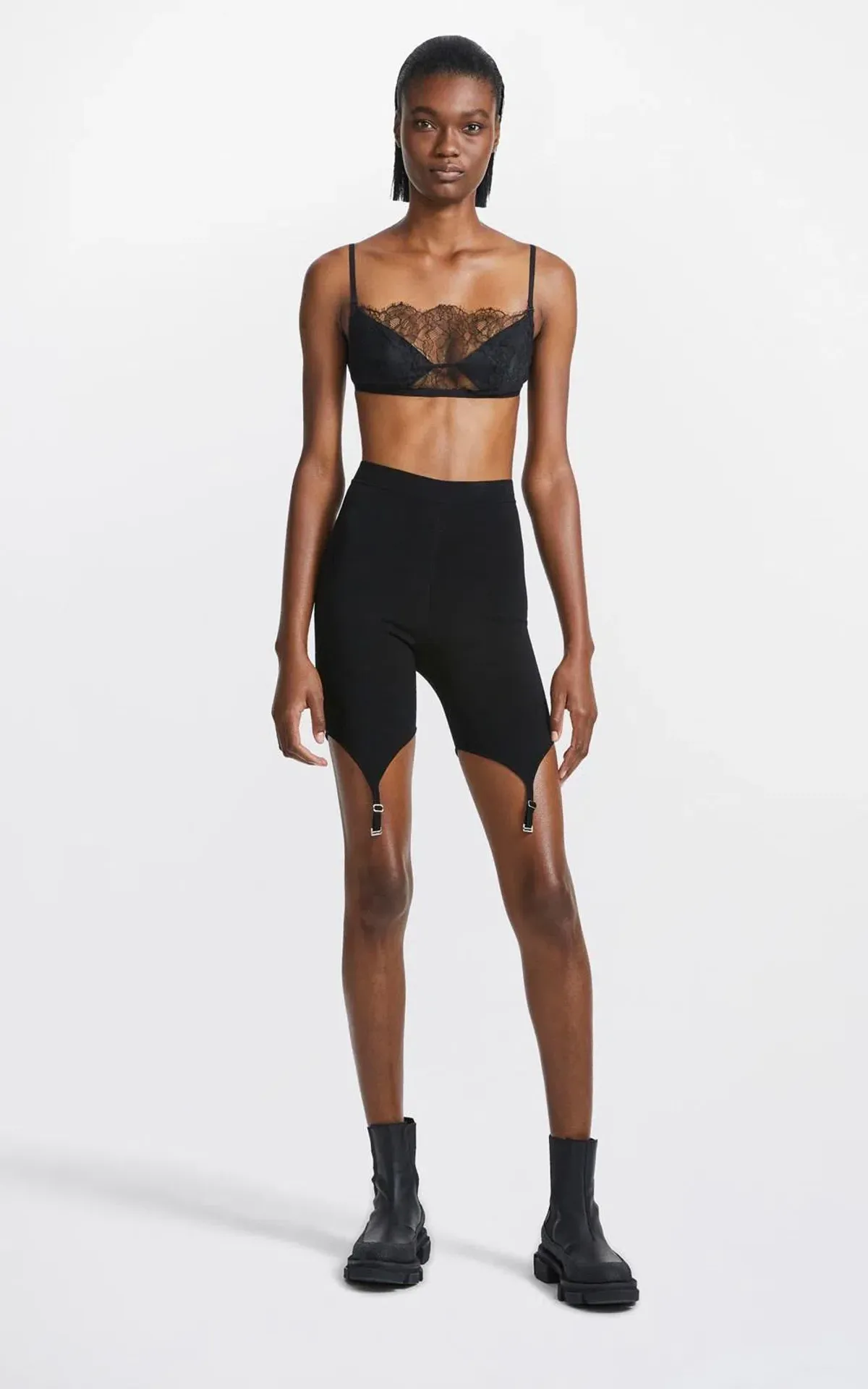 Dion Lee Trace Lace Bandeau Top Black Size 8 for rent on The Volte - main image