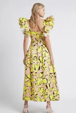 Aje Pelicano Citrus Bloom Midi Skirt and Frill Cropped Top Set Print Size 8 for rent on The Volte - image 4