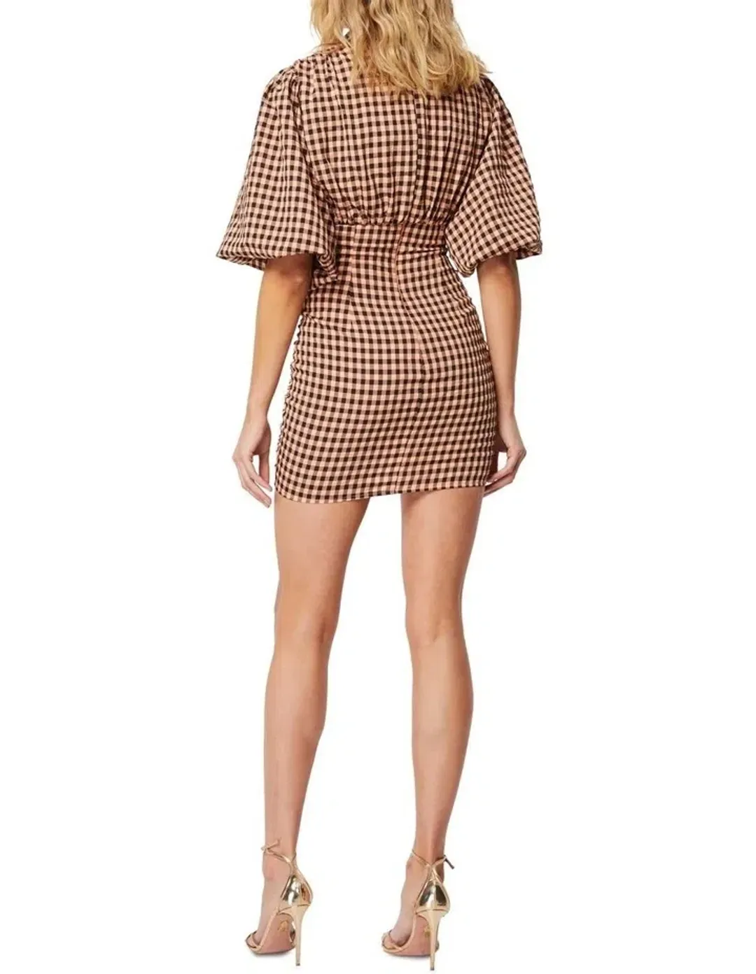 Mossman The Checked Out Mini Dress Print Size 10 for rent on The Volte - main image