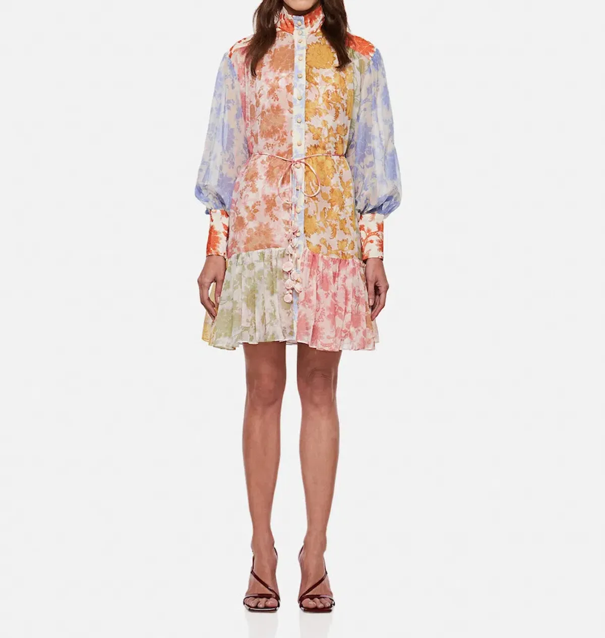 Zimmermann Postcard Lantern Mini Dress Floral Size 8 - Image 1