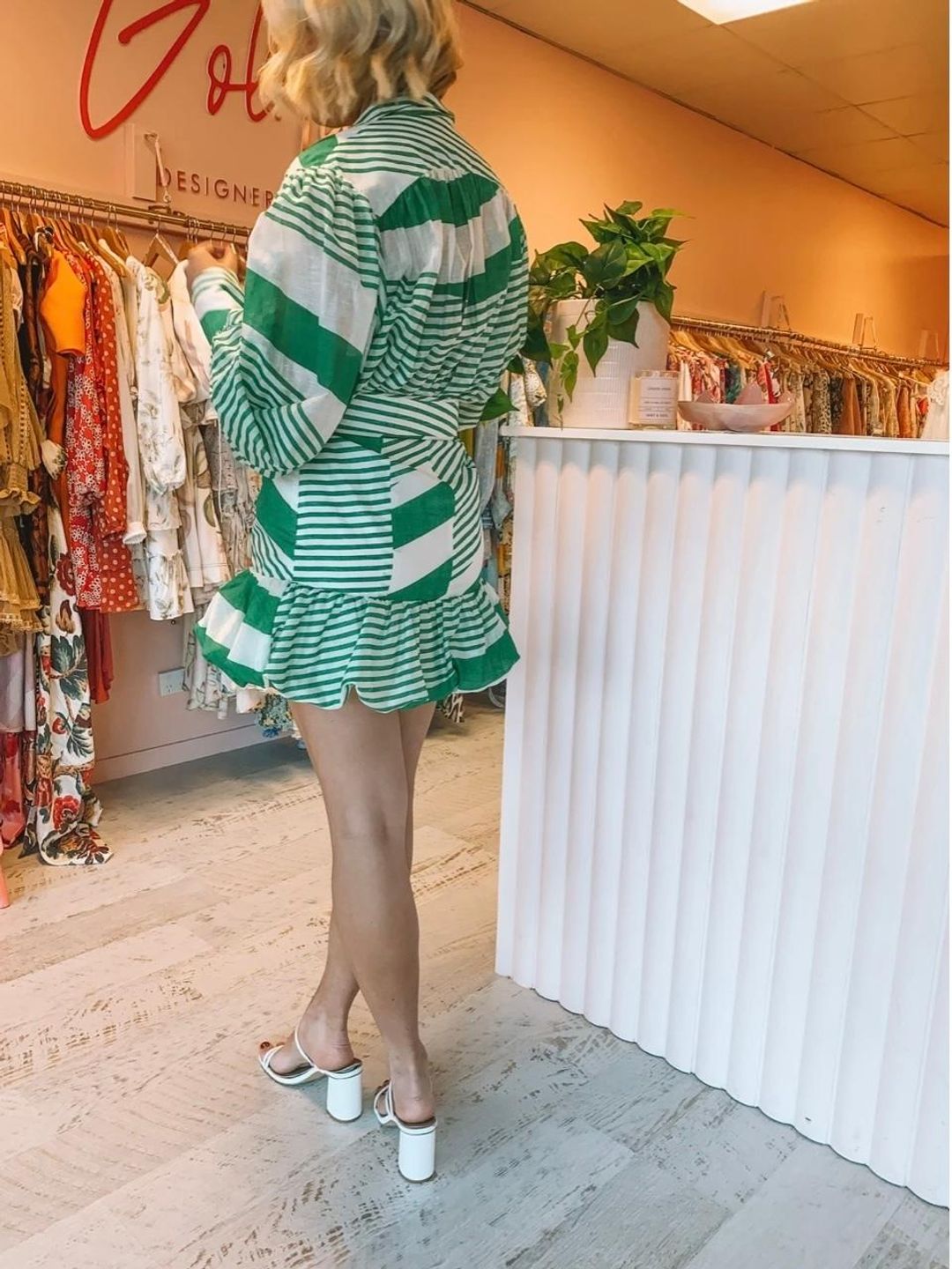 Mackenzie Mode Seeing Stars Mini Dress Green Size 10 for rent on The Volte - main image