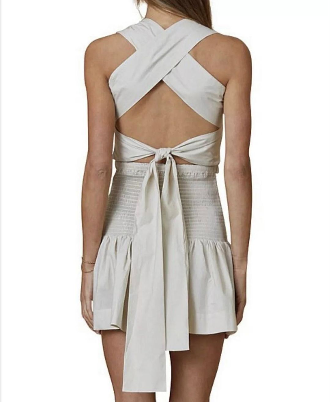 Bec & Bridge Minou Mini Dress Grey Size 8 for rent on The Volte - main image