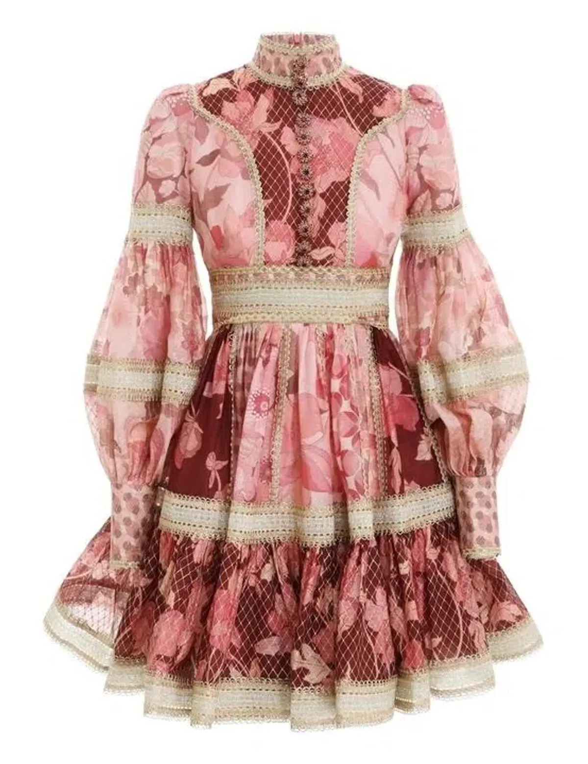 Zimmermann Concert Spliced Trim Dress Pink Size 1 / Au 10 - Image 5