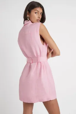 AJE Vista Linen Utility Dress Pink size 14 for rent on The Volte - image 3