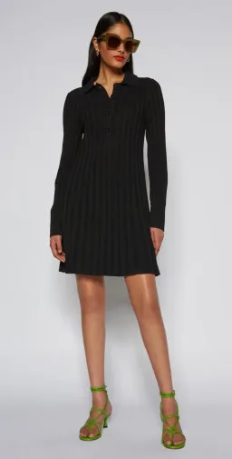 Scanlan Theodore Pleated Rib Mini Dress Black Size XS / Au 6 for rent on The Volte - image 4