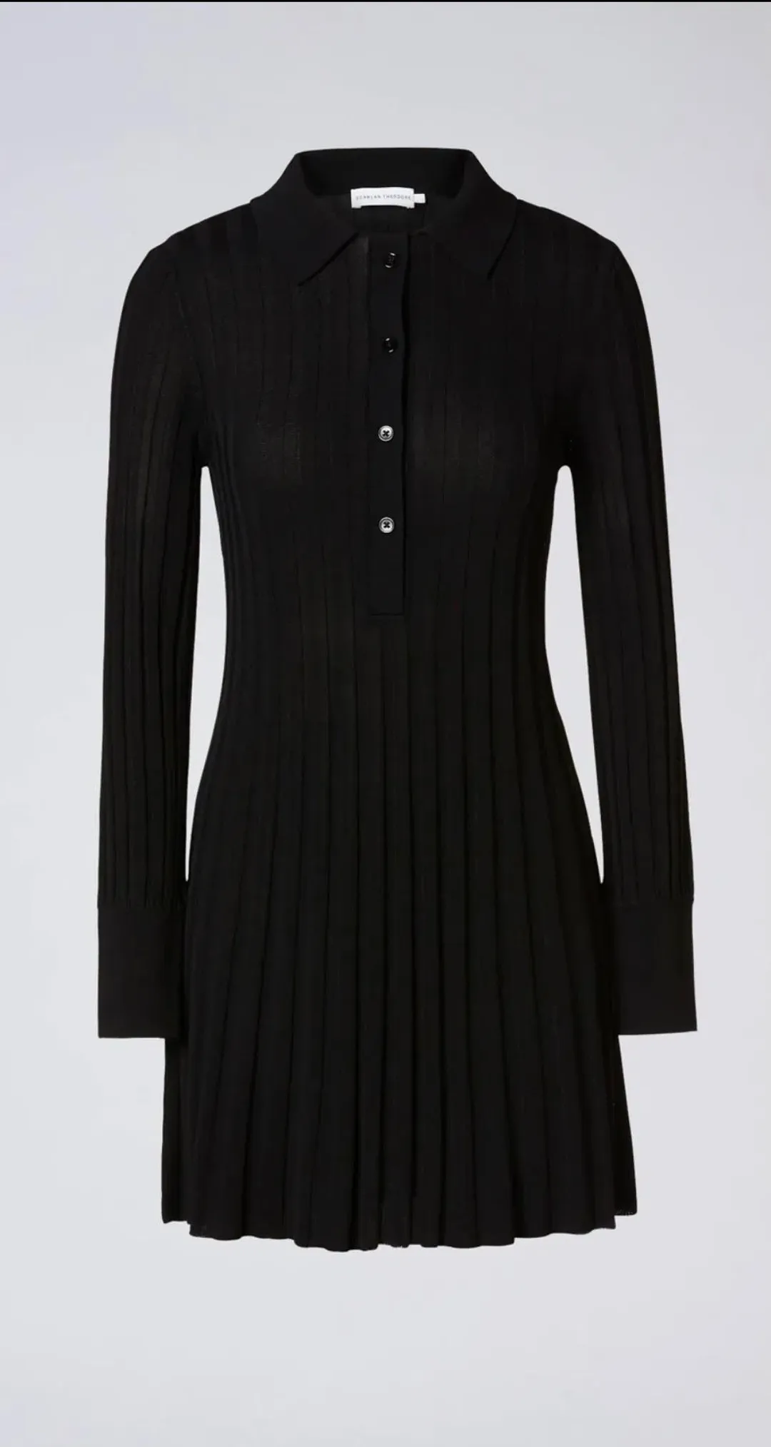 Scanlan Theodore Pleated Rib Mini Dress Black Size XS / Au 6 for rent on The Volte - main image