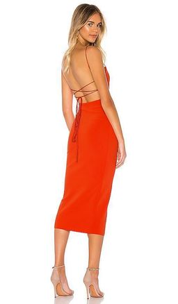 Bec and Bridge Lea Lace Up Midi Dress Red Size 6 for rent on The Volte - image 2