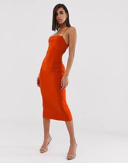 Bec and Bridge Lea Lace Up Midi Dress Red Size 6 for rent on The Volte - image 1