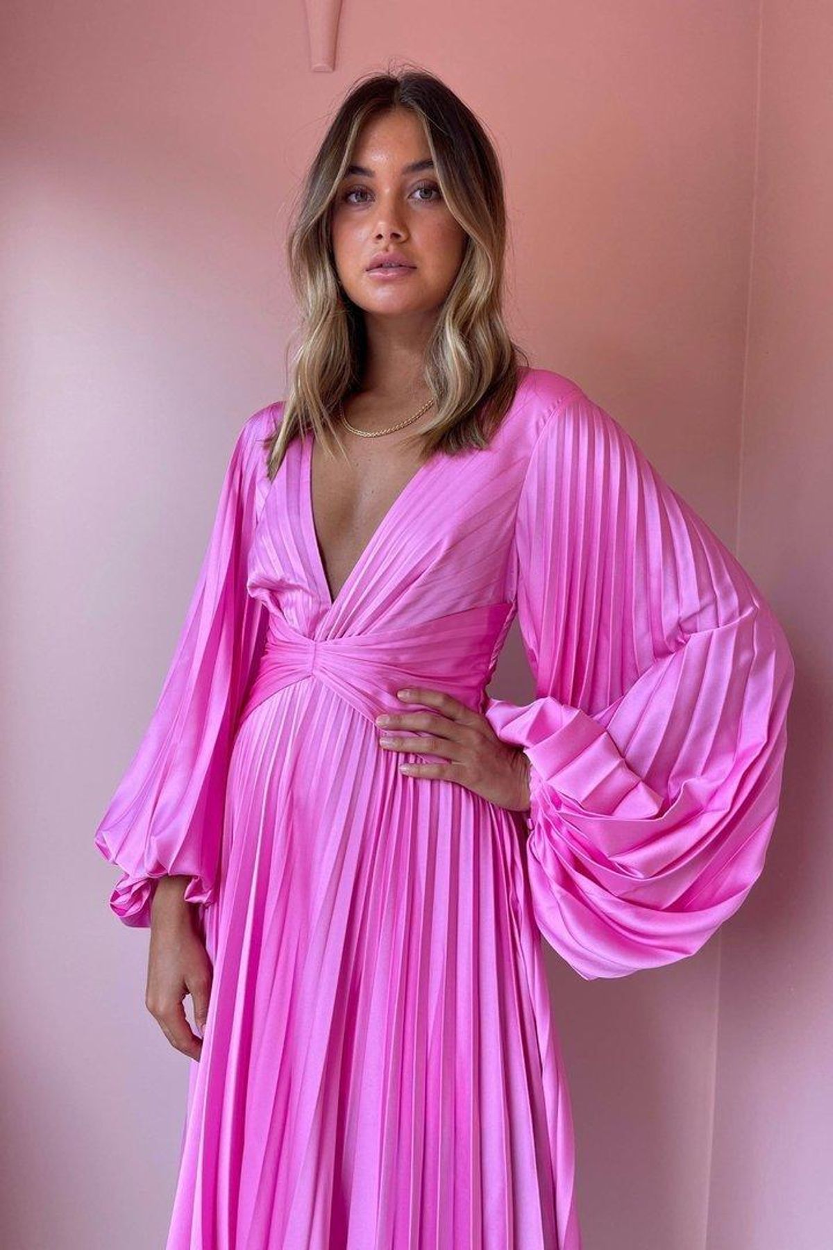 Acler - Palms MIdi Dress in Confetti Pink - Size 8 - Image 3