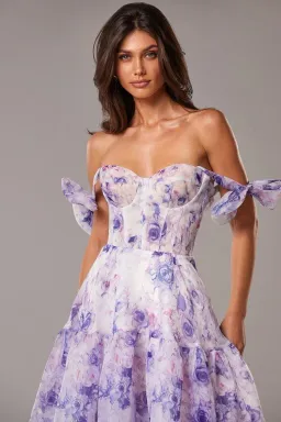 Milla Tie Strap Maxi Dress with Delicate Pastel Floral Print Size M for rent on The Volte - image 2