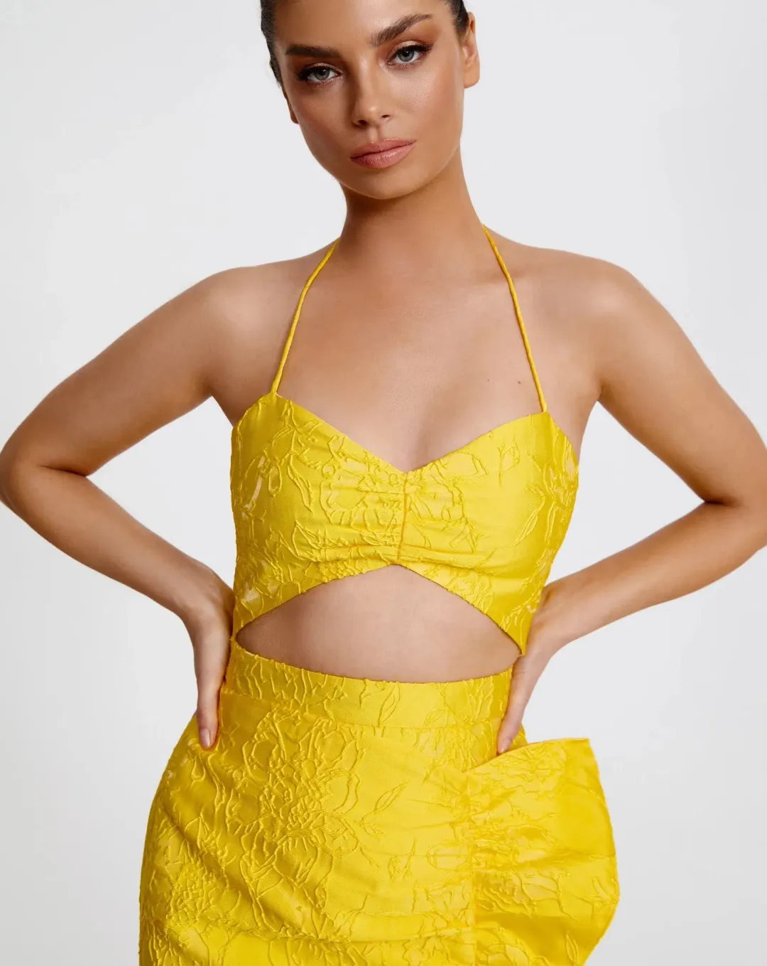 Derma Department Paloma Dress Yellow Size 8 for rent on The Volte - main image