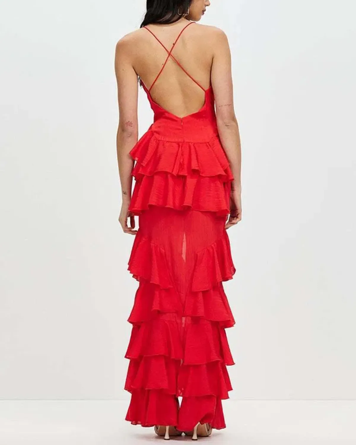 Derma Department Barcelona Maxi Dress Red Size 12 - Image 3