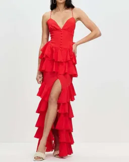 Derma Department Barcelona Maxi Dress Red Size 12 for rent on The Volte - image 2