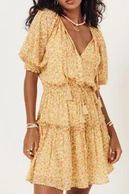 Spell Play Rae Dress in Yellow Size 12 for rent on The Volte - image 4