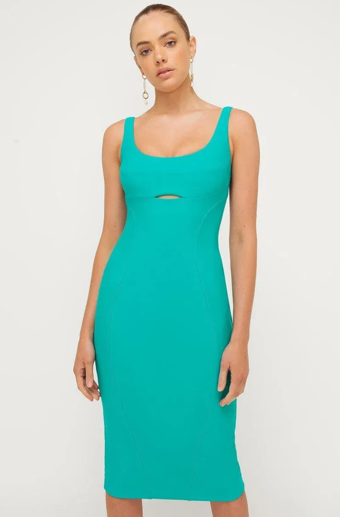 Sheike Turquoise Aqua Midi Dress Size 6 for rent on The Volte - main image