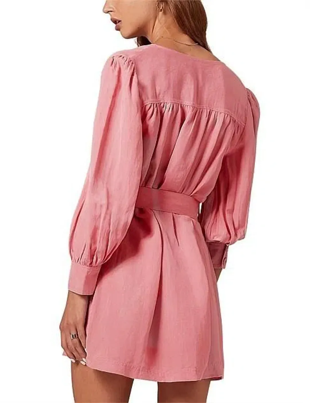 Steele Geneva Detailed Button Up Dress Pink Size L for rent on The Volte - main image