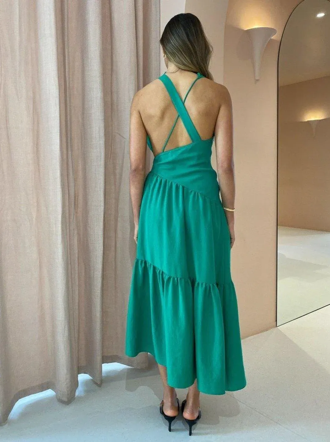 One Feel Swoop Fern Serendipity Maxi Dress for rent on The Volte - main image