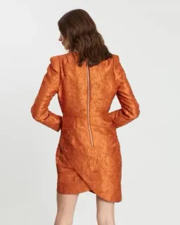 Mossman Burnt Orange Tea Leaves Mini Dress Size 8 for rent on The Volte - image 2