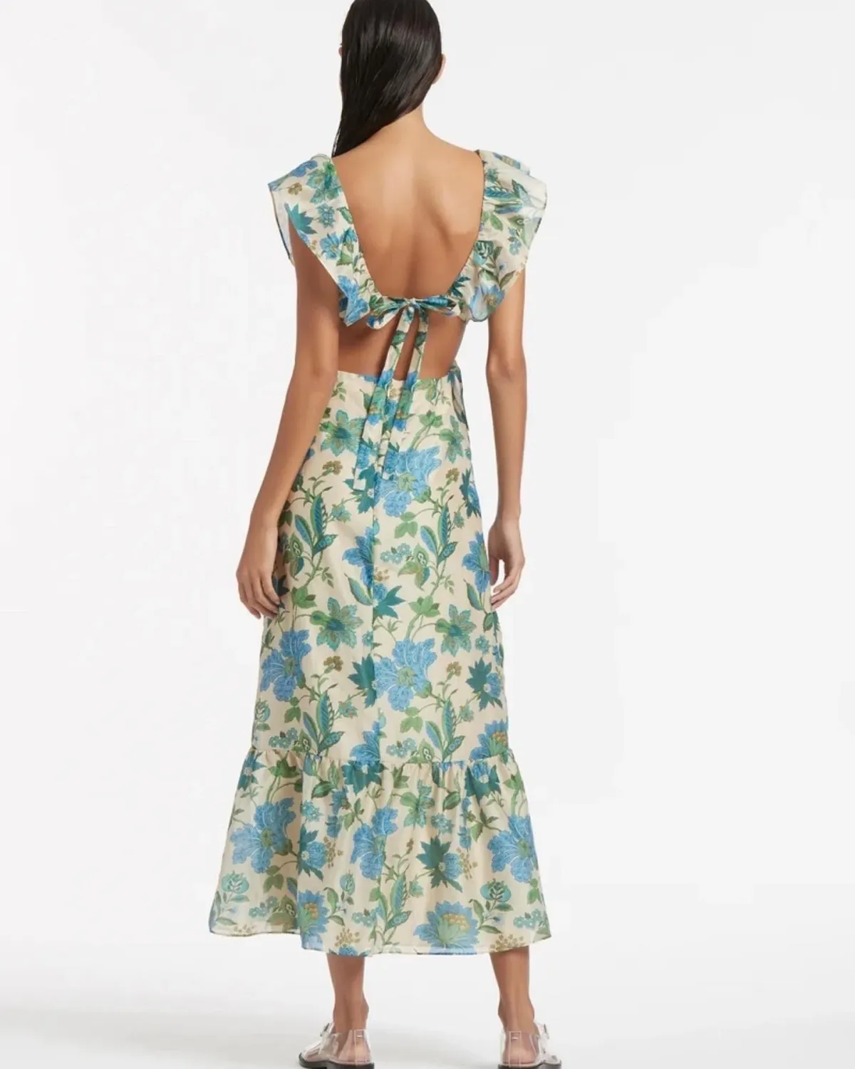 Sir the Label Celia Frill Midi Dress Floral Print Size 0 - Image 3