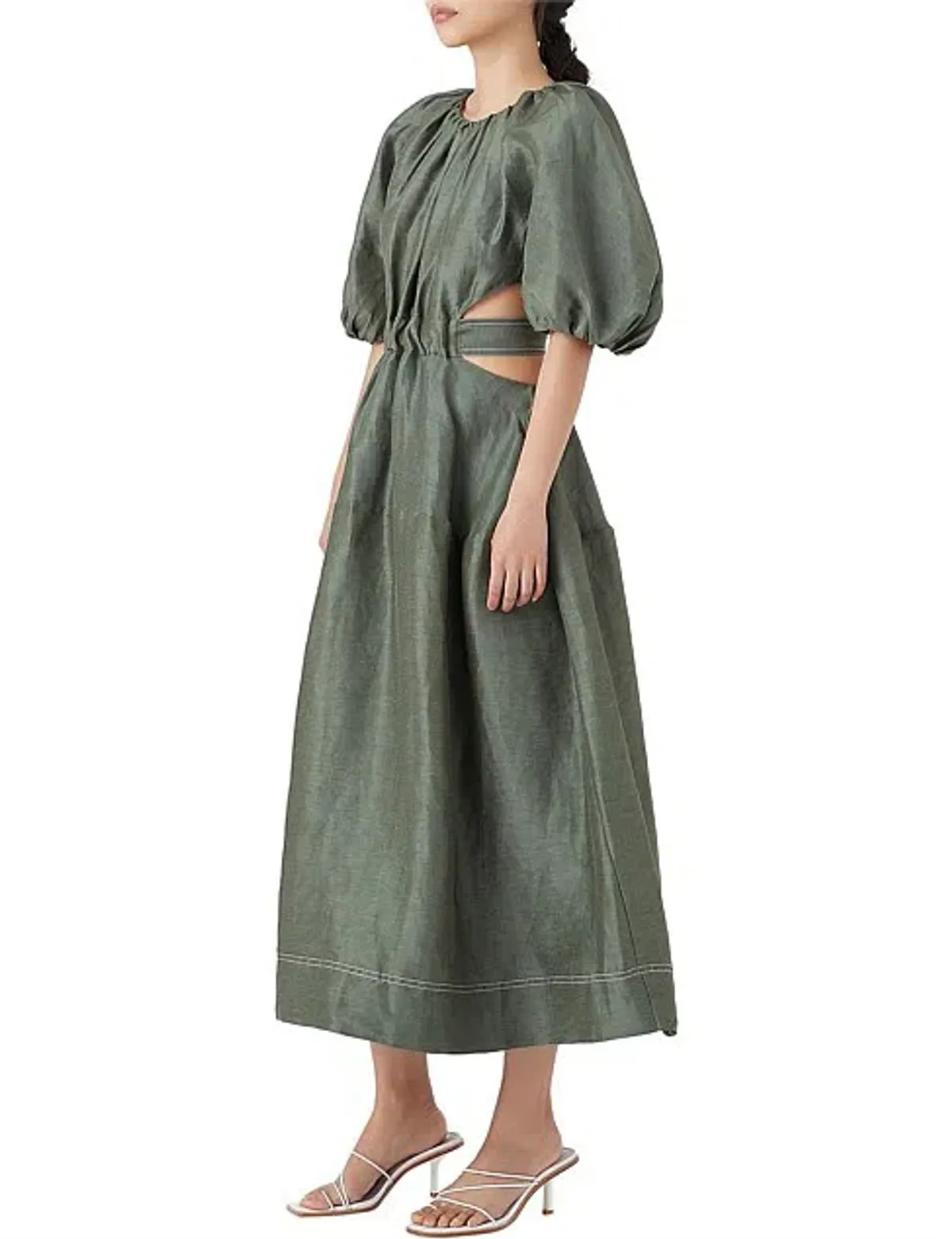 Aje Mimosa Cutout Midi Dress Green Size 10 - Image 2