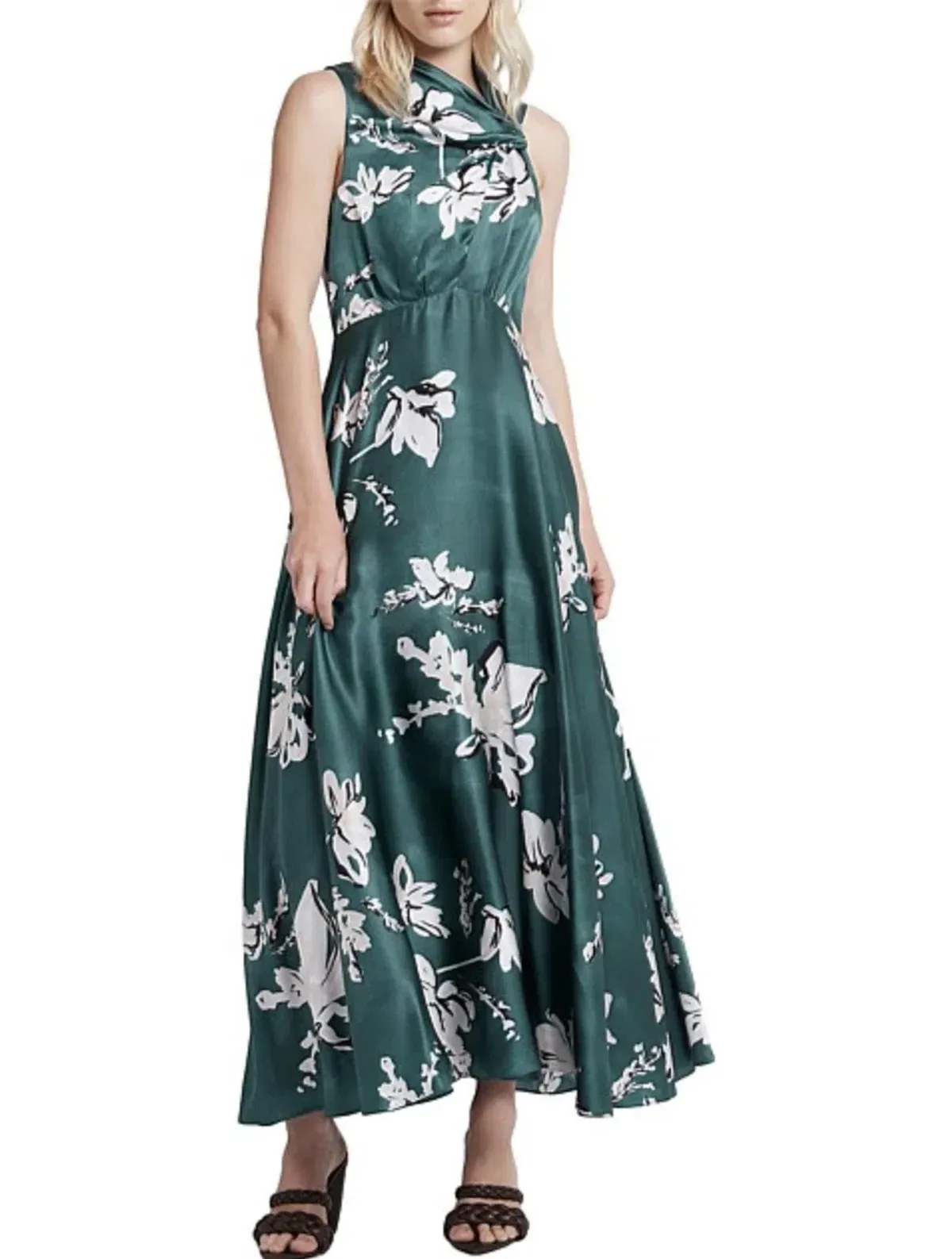 Aje Efflorescent Dress Green Print Size 8 - Image 1