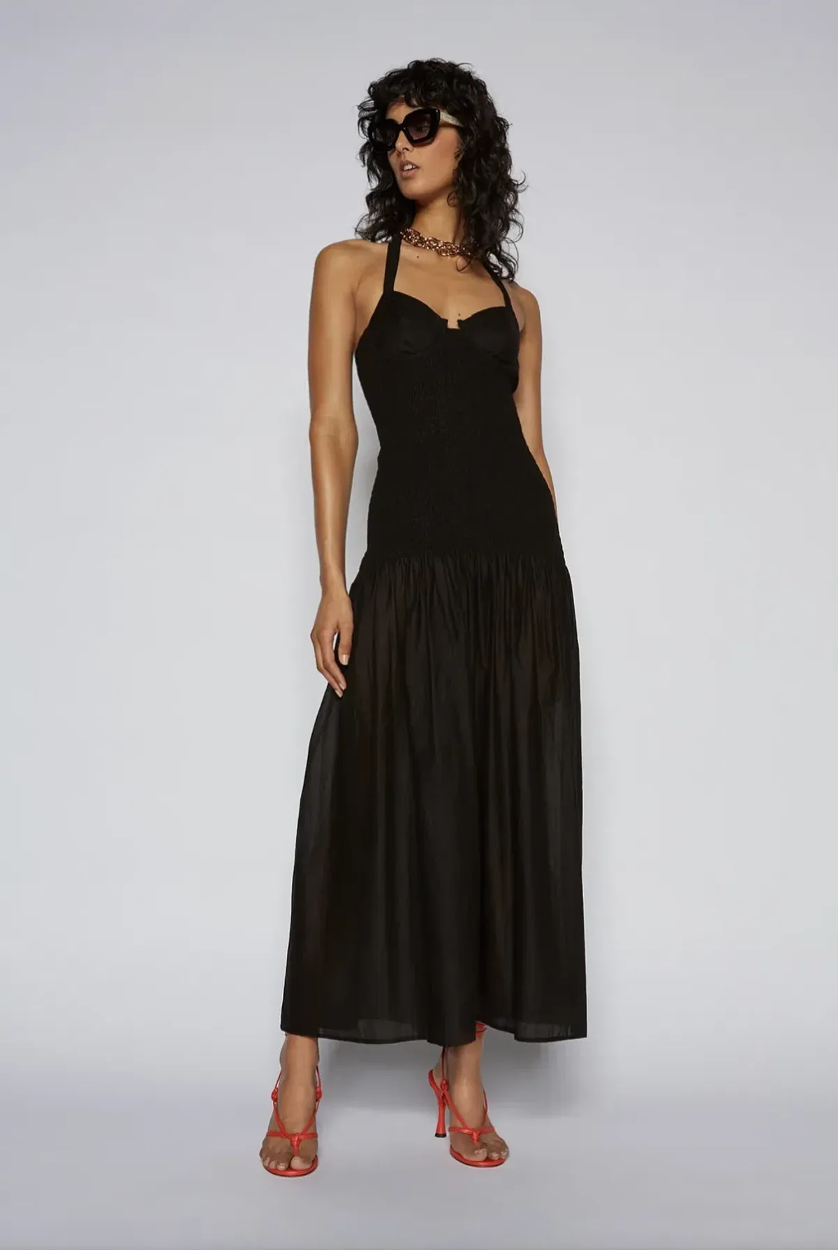 Scanlan Theodore Black Cotton Bralette Dress Size 8 - Image 5