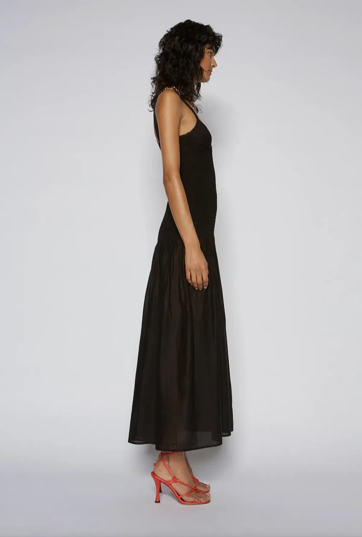 Scanlan Theodore Black Cotton Bralette Dress Size 8 - Image 3