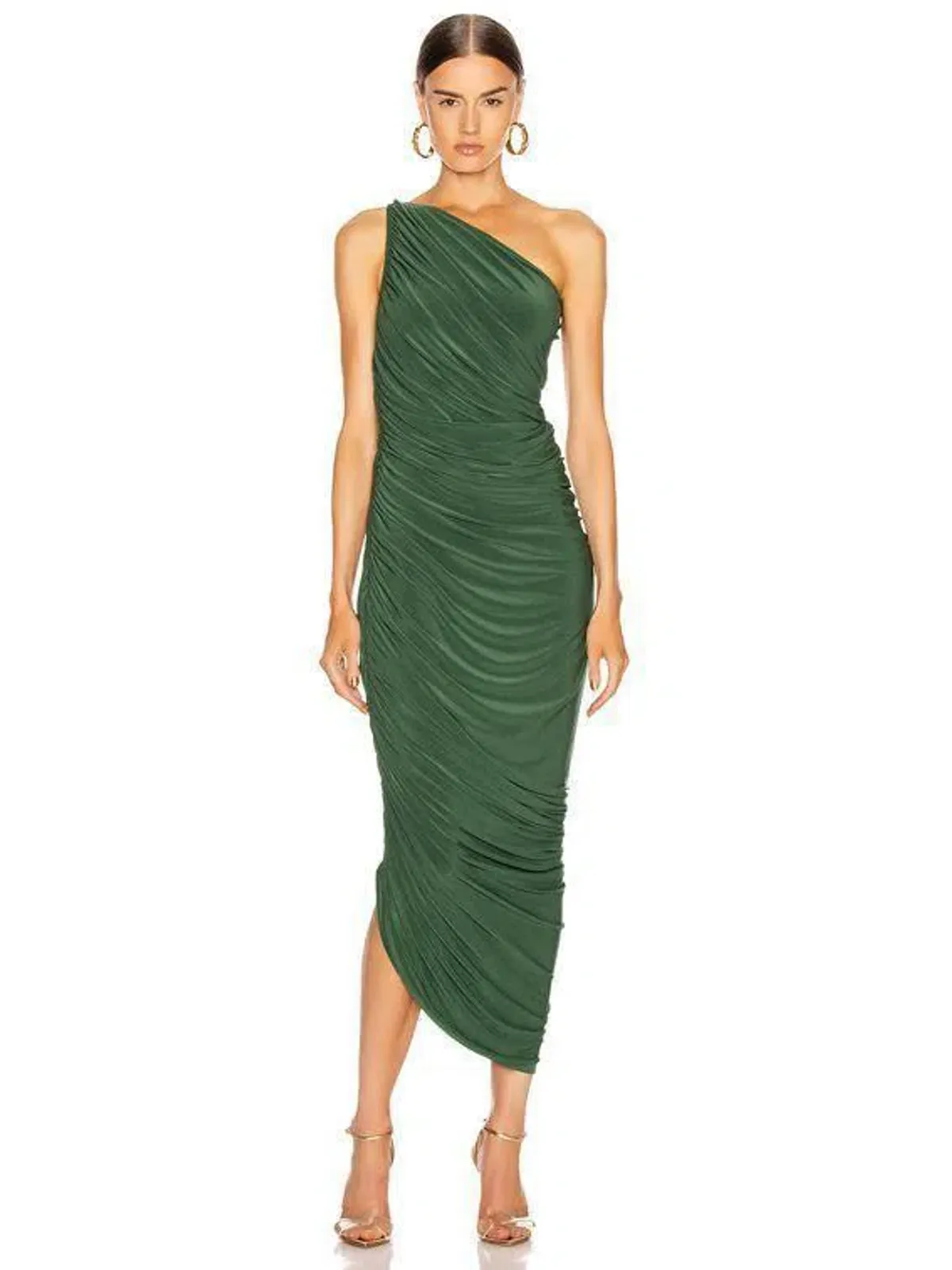 NORMA KAMALI Diana Gown in Forest Green for rent on The Volte - main image