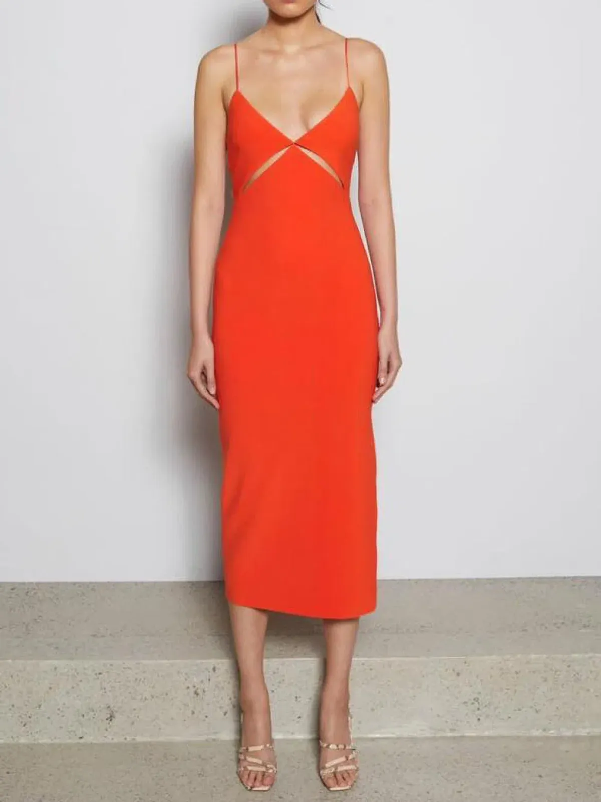 Bec & Bridge Ulla Cut Out Midi Dress - Orange - Size 6 - Image 1
