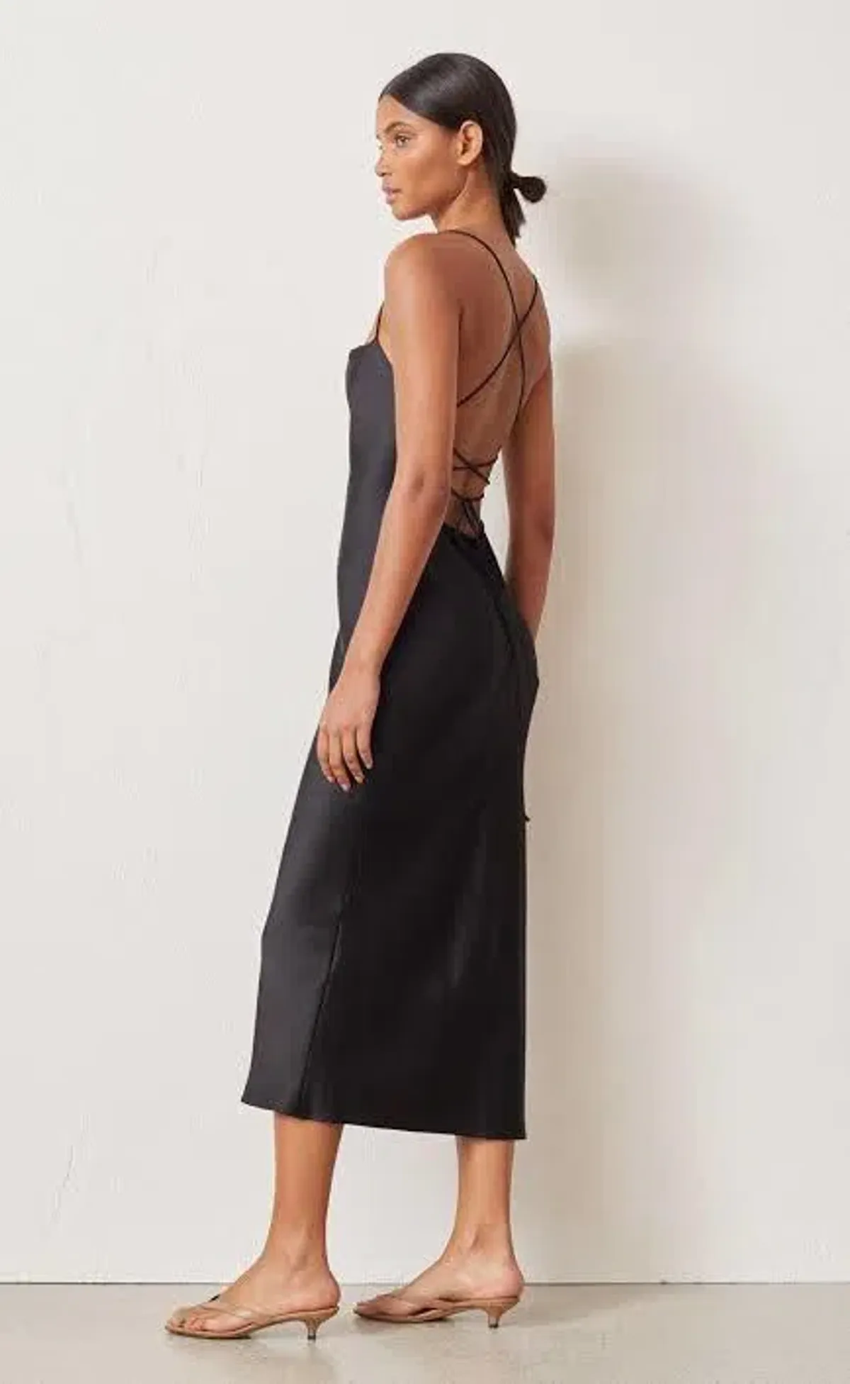 Bec and Bridge Seraphine lace up Black silk Dress - Image 5