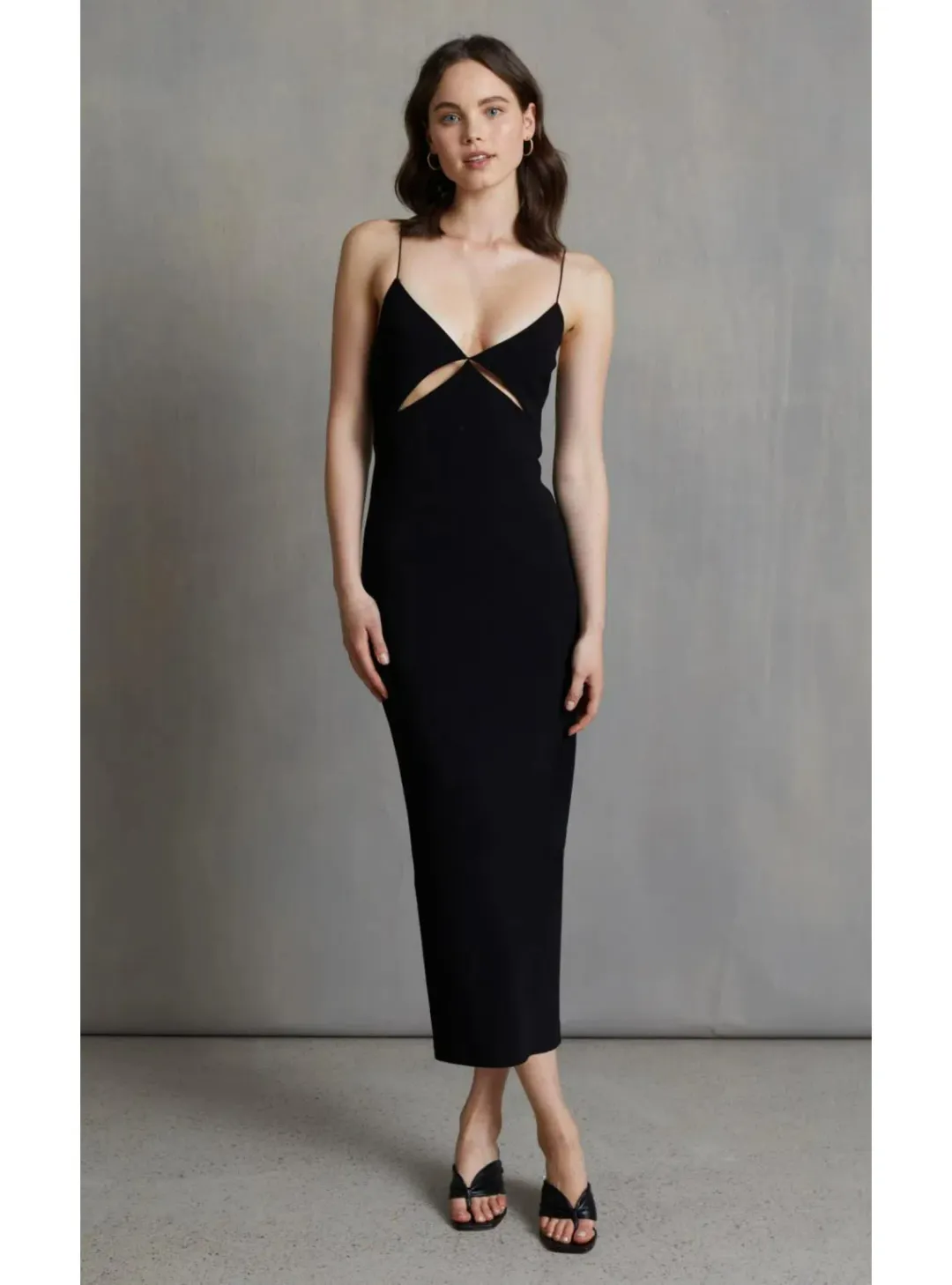 Bec & Bridge Be Mine Cut Out Midi Dress Black Size AU 6 for rent on The Volte - main image