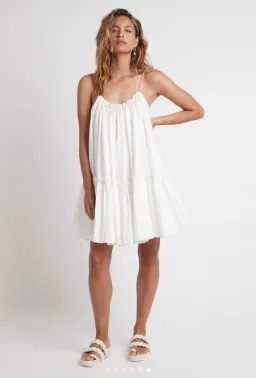 Aje Midsummer Swing Mini Dress Ivory Size 8 for rent on The Volte - image 1