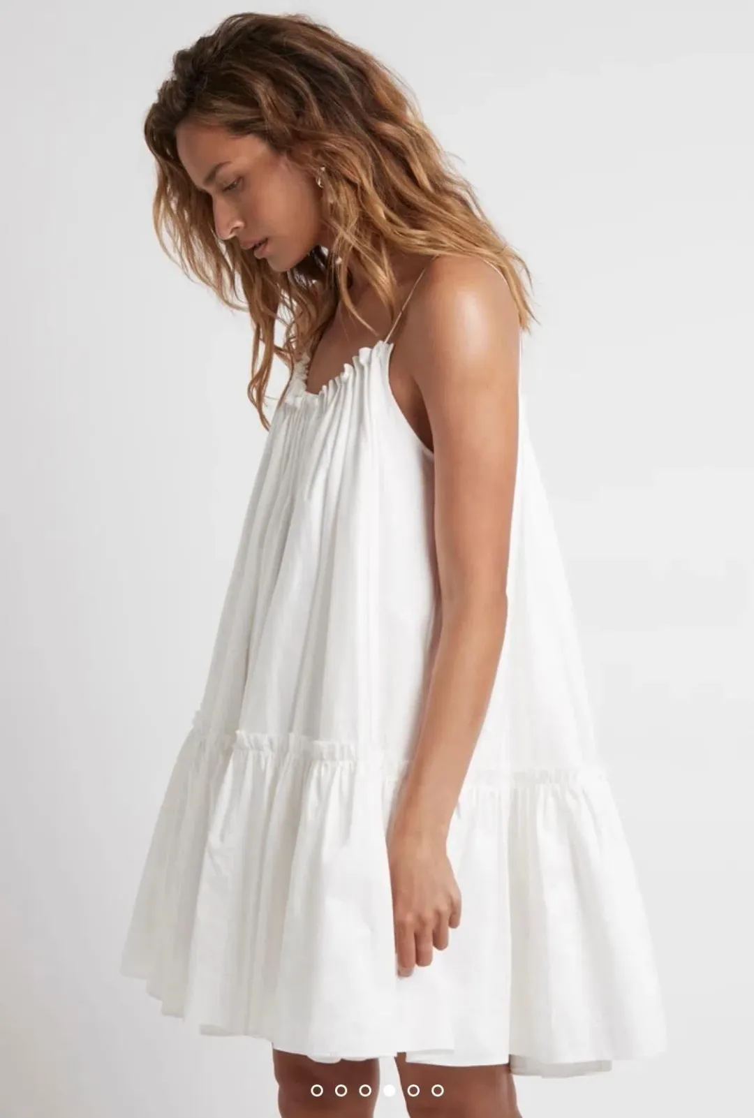 Aje Midsummer Swing Mini Dress Ivory Size 8 for rent on The Volte - main image