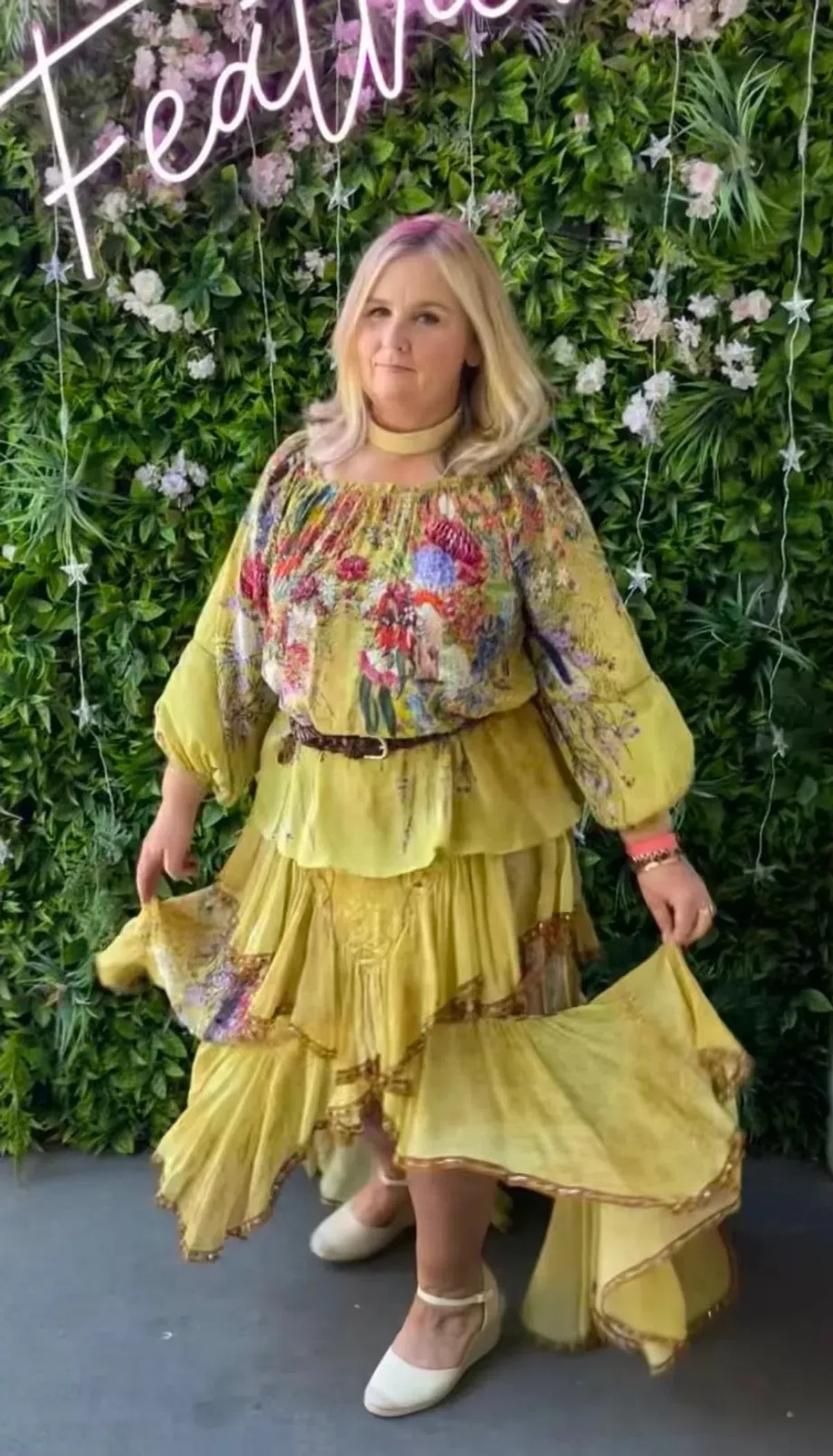 Camilla Among the Gumtrees Off Shoulder Halter Top and Maxi Skirt With Double Frill Set Print Size L - Image 8