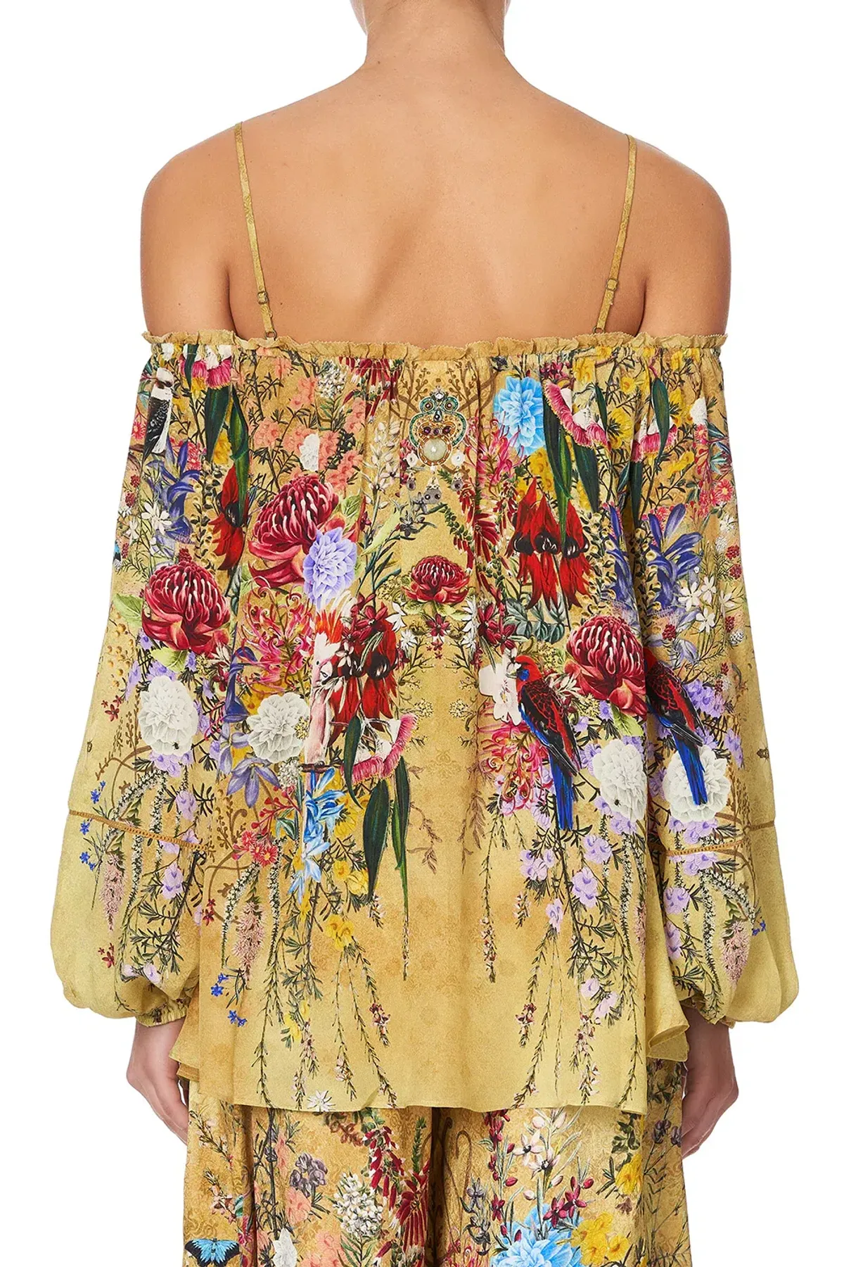 Camilla Among the Gumtrees Off Shoulder Halter Top and Maxi Skirt With Double Frill Set Print Size L - Image 2