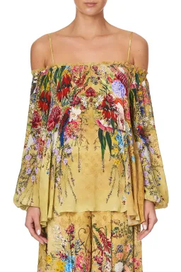 Camilla Among the Gumtrees Off Shoulder Halter Top and Maxi Skirt With Double Frill Set Print Size L for rent on The Volte - image 1