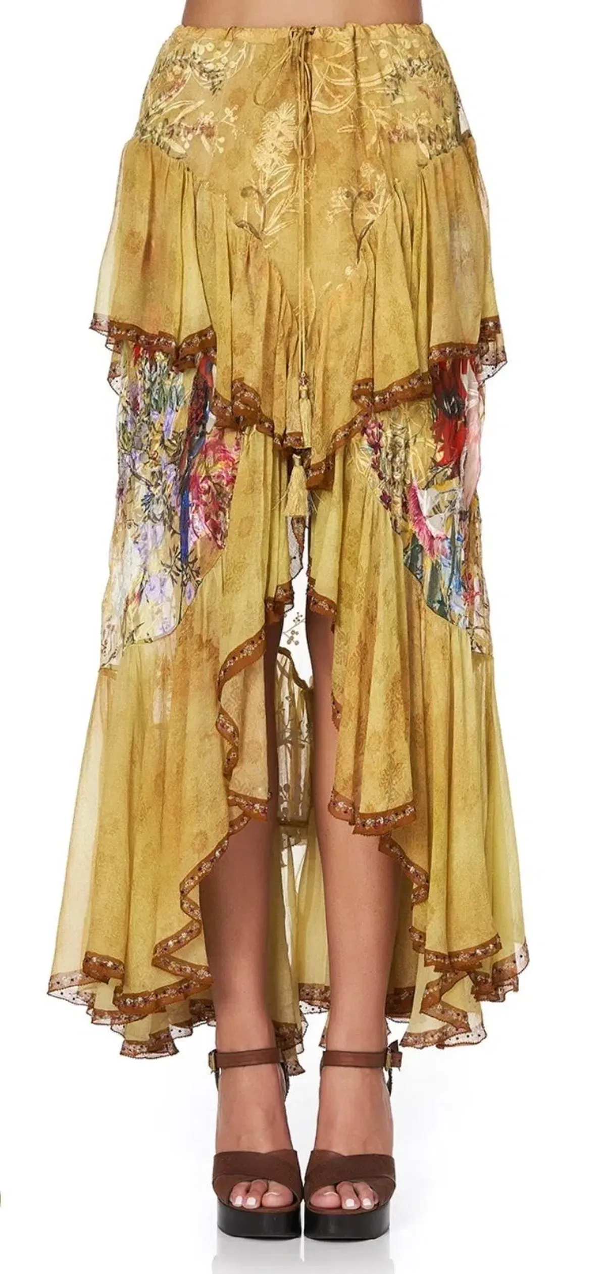 Camilla Among the Gumtrees Off Shoulder Halter Top and Maxi Skirt With Double Frill Set Print Size L - Image 4