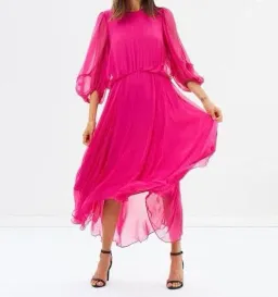 Camilla and Marc Dylan Midi Dress in Hot Pink Size 8 for rent on The Volte - image 4