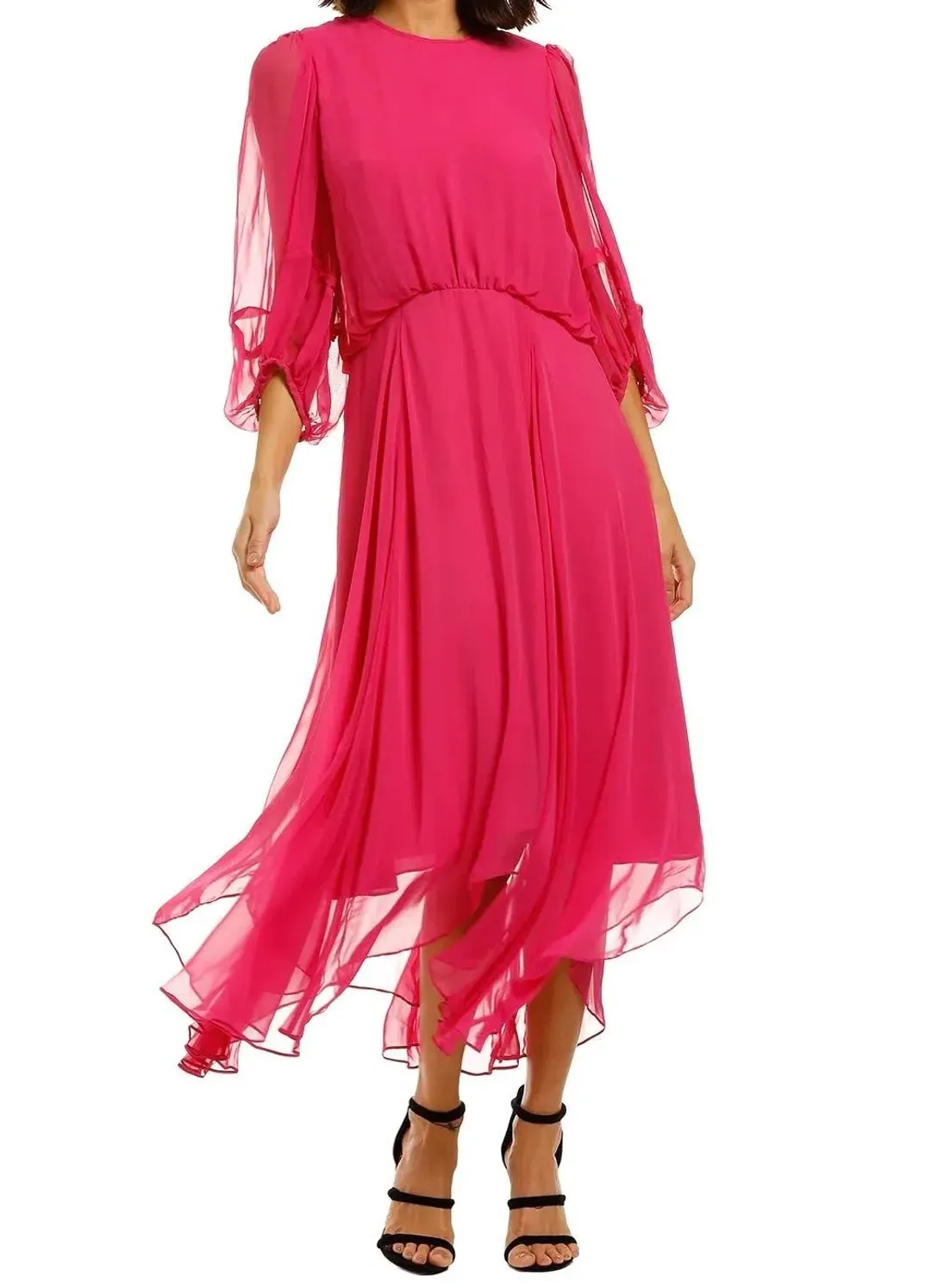 Camilla and Marc Dylan Midi Dress in Hot Pink Size 8 for rent on The Volte - main image