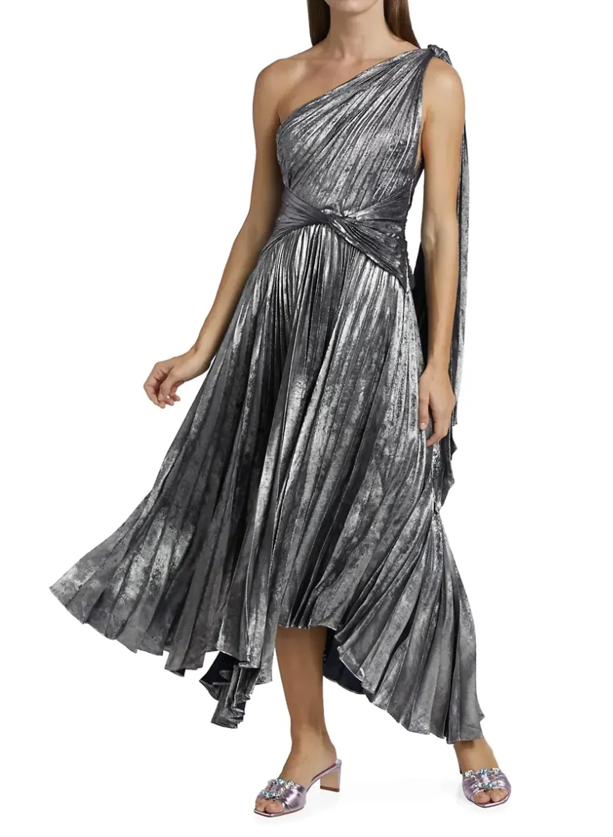 Acler Kalora Midi Dress Gunmetal Size AU 12 - Image 1