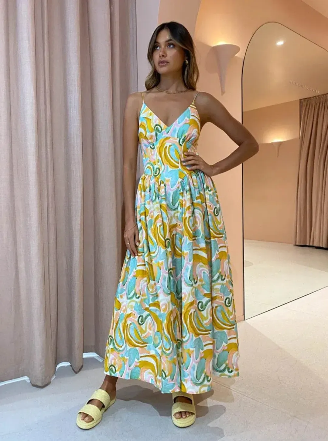 Steele Allegro Jasmine Midi Dress Print Size Small for rent on The Volte - main image