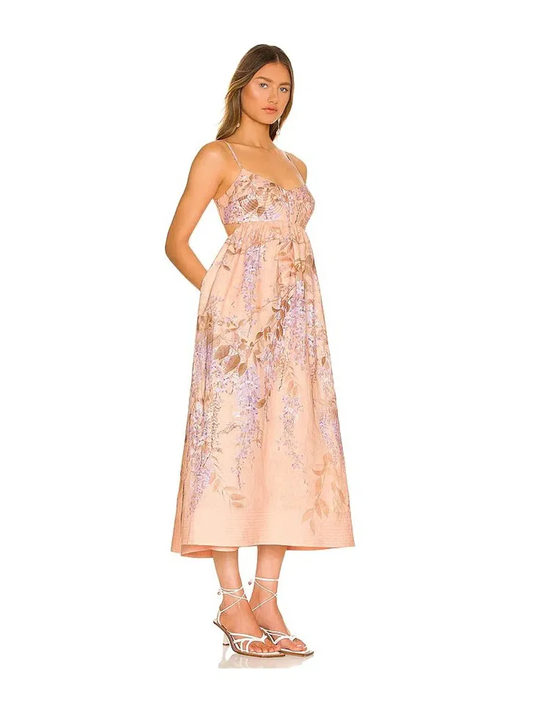 Zimmermann Rosa Bralette Midi Dress Floral Size 1 / Au 10 for rent on The Volte - main image
