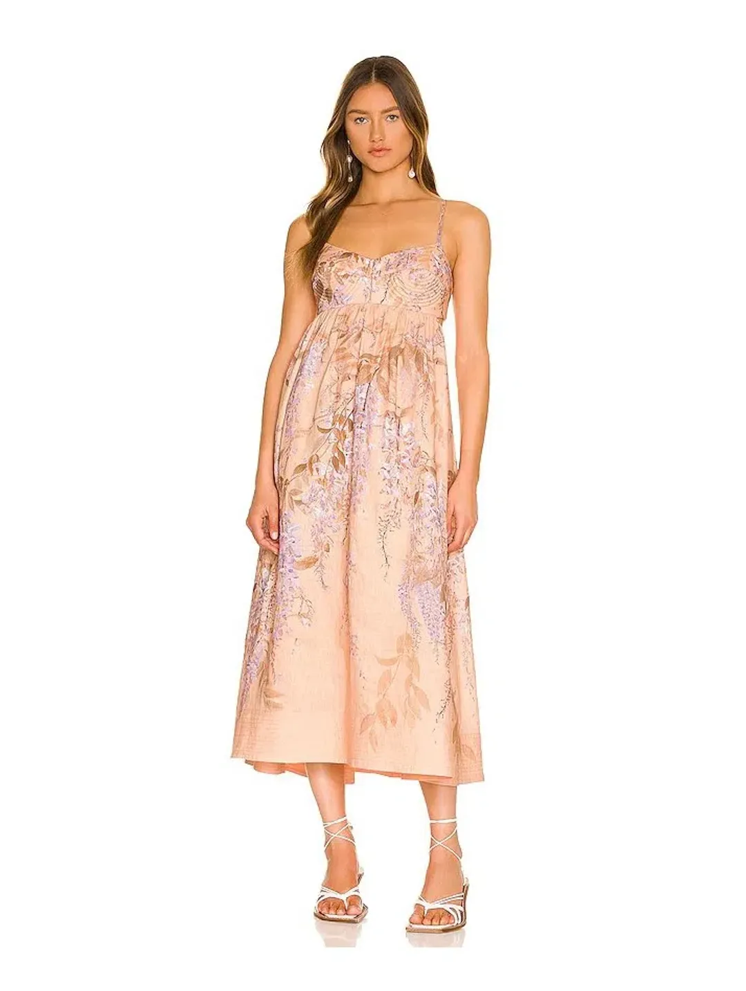 Zimmermann Rosa Bralette Midi Dress Floral Size 1 / Au 10 for rent on The Volte - main image