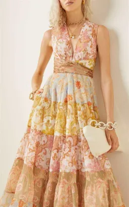 Zimmermann Postcard Pleated Midi Dress Splice Size 1 / Au 10 for rent on The Volte - image 3