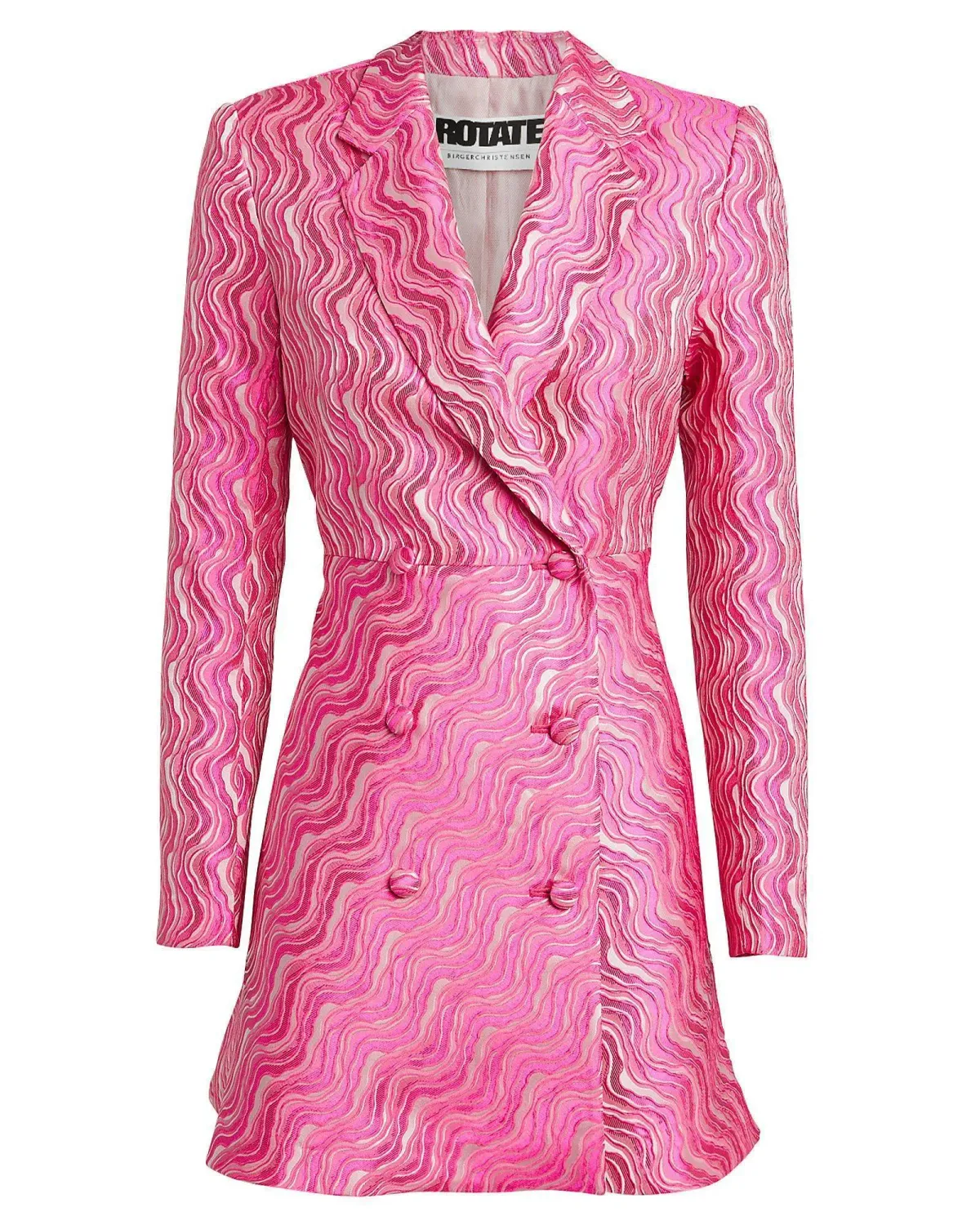 Rotate Birger Wave Jacquard Blazer Dress pink size 12 - Image 4
