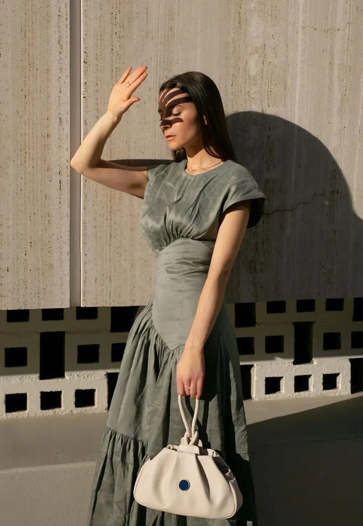 Aje Reflection Dress in Oakmoss - Image 5